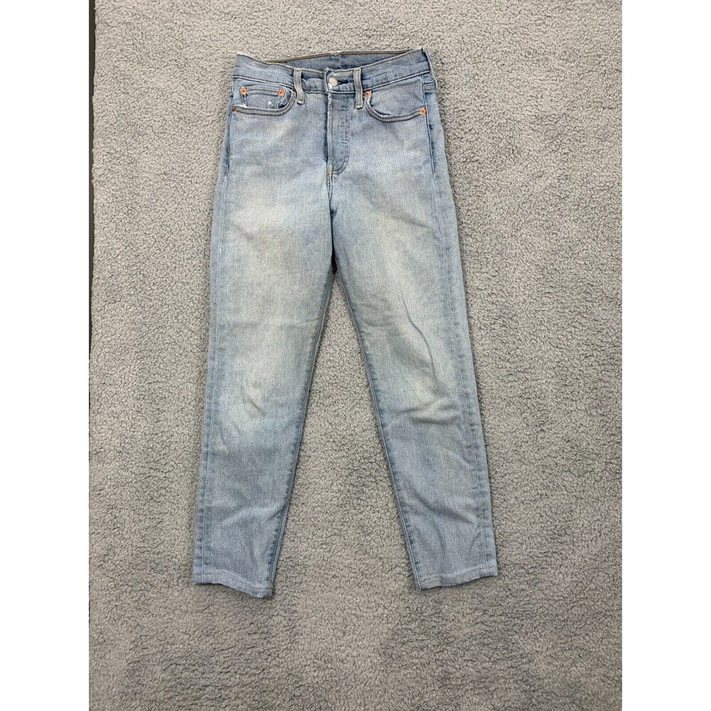 LEVI's W27 / 27 Hidden Button Fly Light Wash Denim Blue Jeans 5-Pocket Design